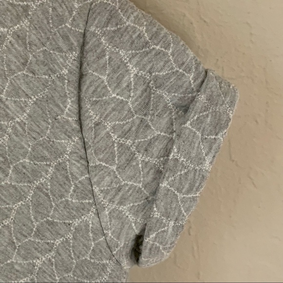 SPLENDID Cotton Textured Knit Dress Grey Scoop Neck Cap Sleeve Quilted Girls 12 - Picture 7 of 16